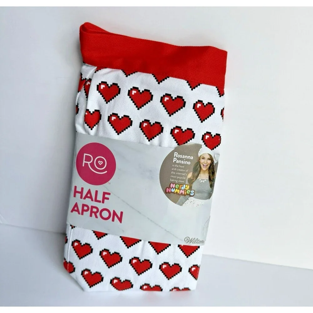 Rosanna Pansino Wilton Red Heart Nerdy Nummies Half Apron NWT